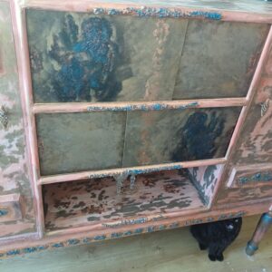 handcrafted artistic cabinet with adjustable lighting